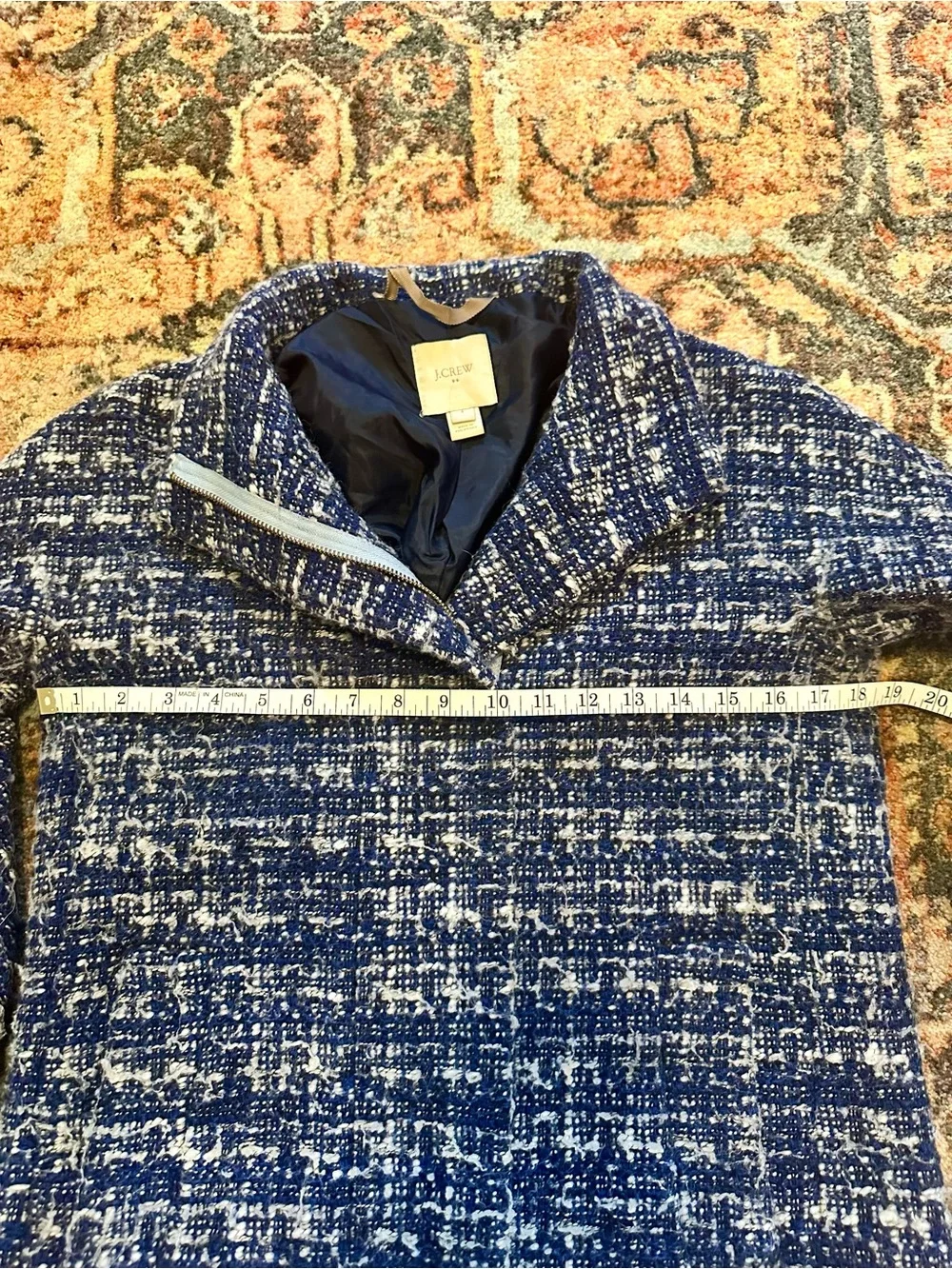 J. Crew Navy and White Pea Coat